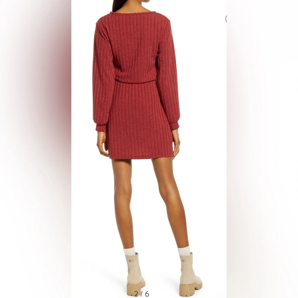 Fraiche Tie Front Long Sleeve Dress Size Medium NWT - Picture 5 of 11